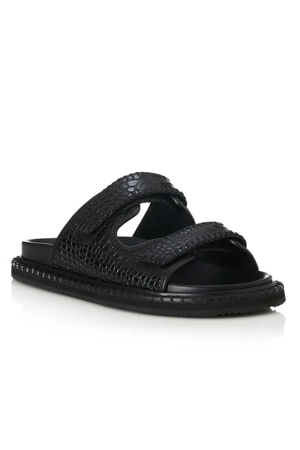 ALIAS MAE Womens Paros Leather Sandals - Black Croc, WOMENS SHOES, ALIAS MAE, Elwood 101