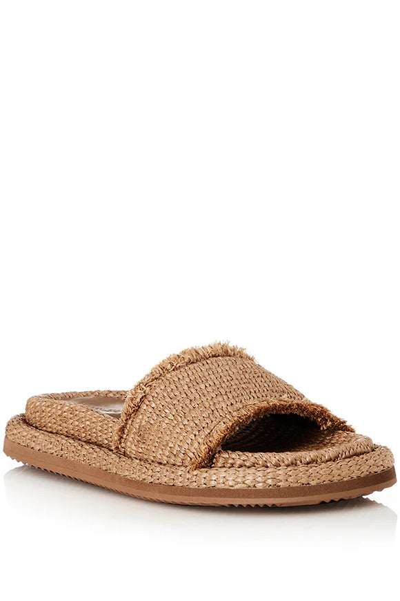 ALIAS MAE Womens Tyla Pecan Raffia Slides