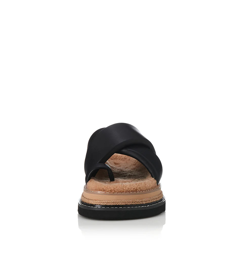ALIAS MAE Womens Venga Leather Sandals - Black Leather / Shearling, WOMENS SHOES, ALIAS MAE, Elwood 101