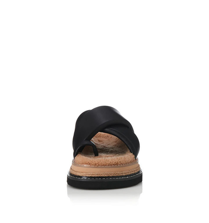 ALIAS MAE Womens Venga Leather Sandals - Black Leather / Shearling, WOMENS SHOES, ALIAS MAE, Elwood 101