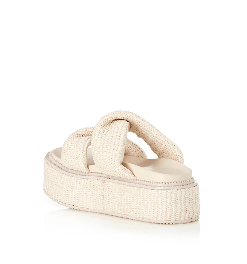 ALIAS MAE Womens Yvette Chunky Flatform Sandals - Bone Raffia, WOMENS SHOES, ALIAS MAE, Elwood 101