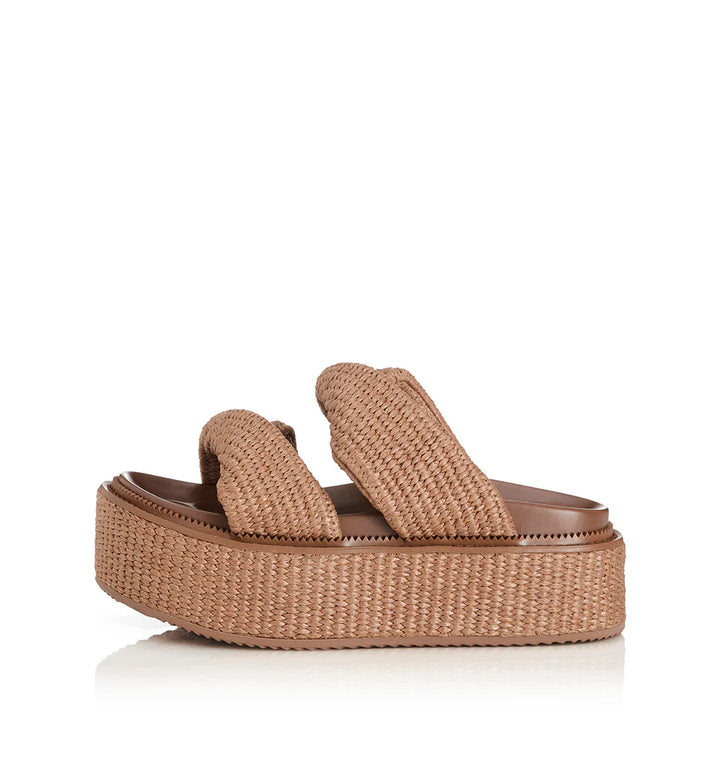 ALIAS MAE Womens Yvette Chunky Flatform Sandals - Pecan Raffia, WOMENS SHOES, ALIAS MAE, Elwood 101