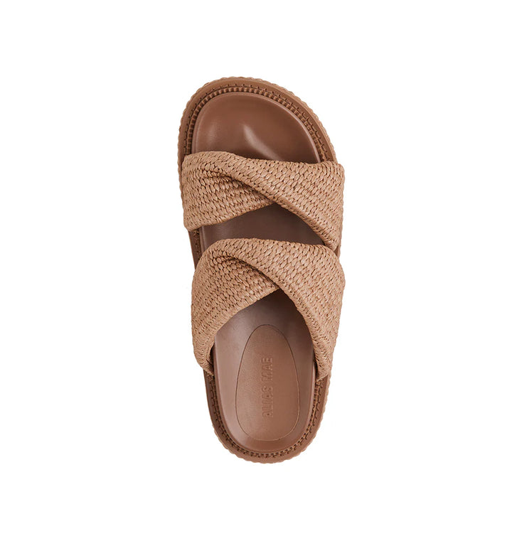 ALIAS MAE Womens Yvette Chunky Flatform Sandals - Pecan Raffia, WOMENS SHOES, ALIAS MAE, Elwood 101