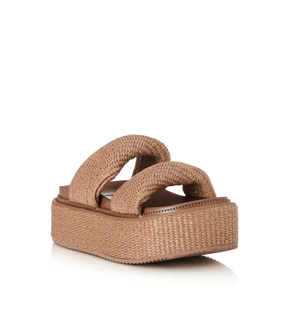 ALIAS MAE Womens Yvette Chunky Flatform Sandals - Pecan Raffia, WOMENS SHOES, ALIAS MAE, Elwood 101
