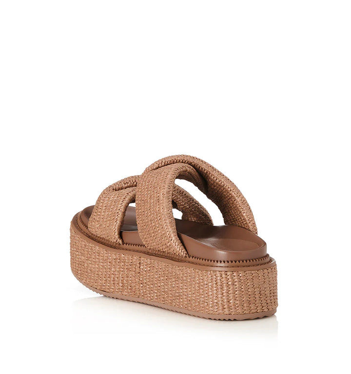 ALIAS MAE Womens Yvette Chunky Flatform Sandals - Pecan Raffia, WOMENS SHOES, ALIAS MAE, Elwood 101