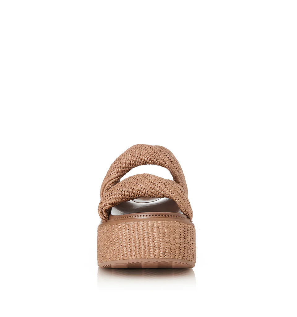 ALIAS MAE Womens Yvette Chunky Flatform Sandals - Pecan Raffia, WOMENS SHOES, ALIAS MAE, Elwood 101