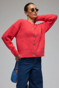 ARAMINTA JAMES Womens Aime Cardigan Coral