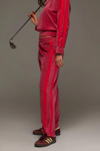 ARAMINTA JAMES Womens Mara Velour Pant Pomegranate, WOMENS TRACK PANTS, ARAMINTA JAMES, Elwood 101
