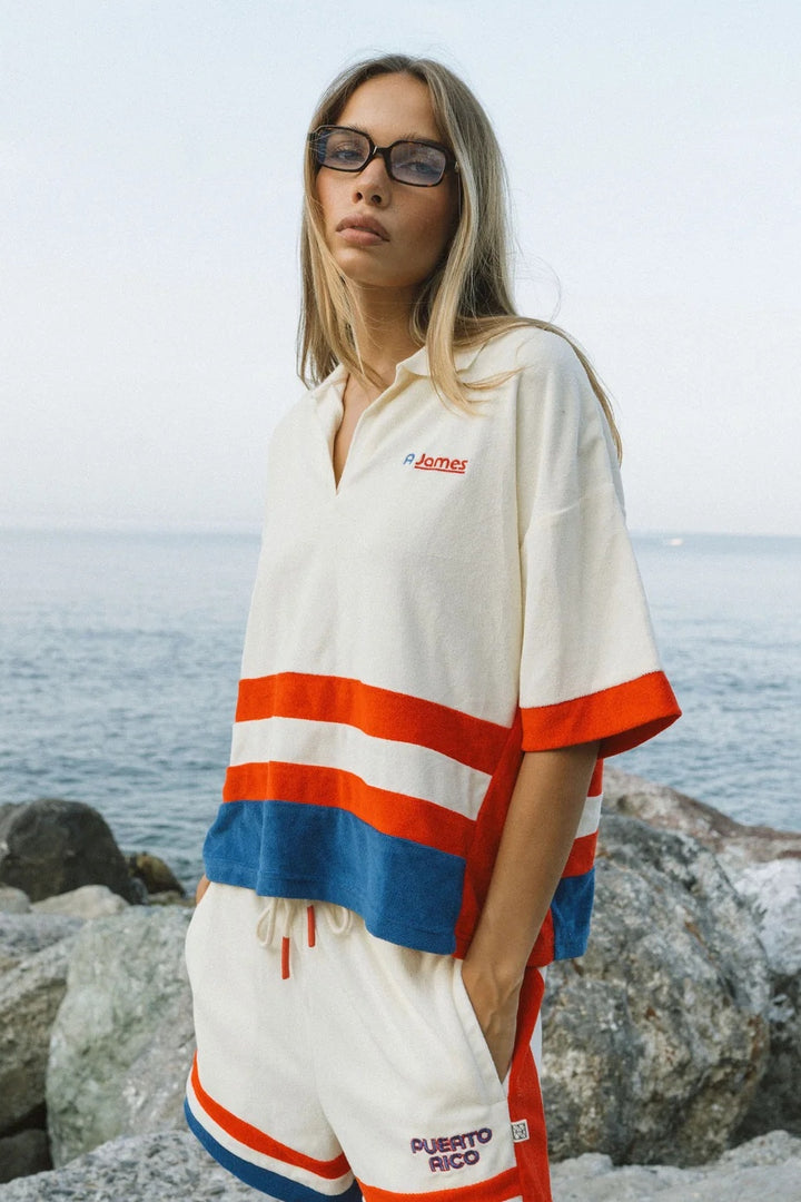 ARAMINTA JAMES Womens Rico Terry Shirt in Coconut, WOMENS TOPS & SHIRTS, ARAMINTA JAMES, Elwood 101