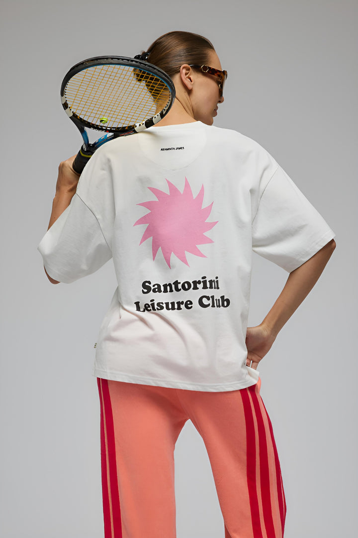ARAMINTA JAMES Womens Santorini Oversized Tee Warm White