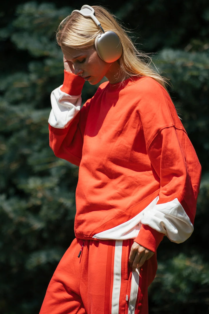 ARAMINTA JAMES Womens Splice Sweatshirt Coral, WOMENS KNITS & SWEATERS, ARAMINTA JAMES, Elwood 101