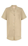 ARAMINTA JAMES Womens Coconut Cotton Shirt Set - Coffee, WOMENS TOPS & SHIRTS, ARAMINTA JAMES, Elwood 101