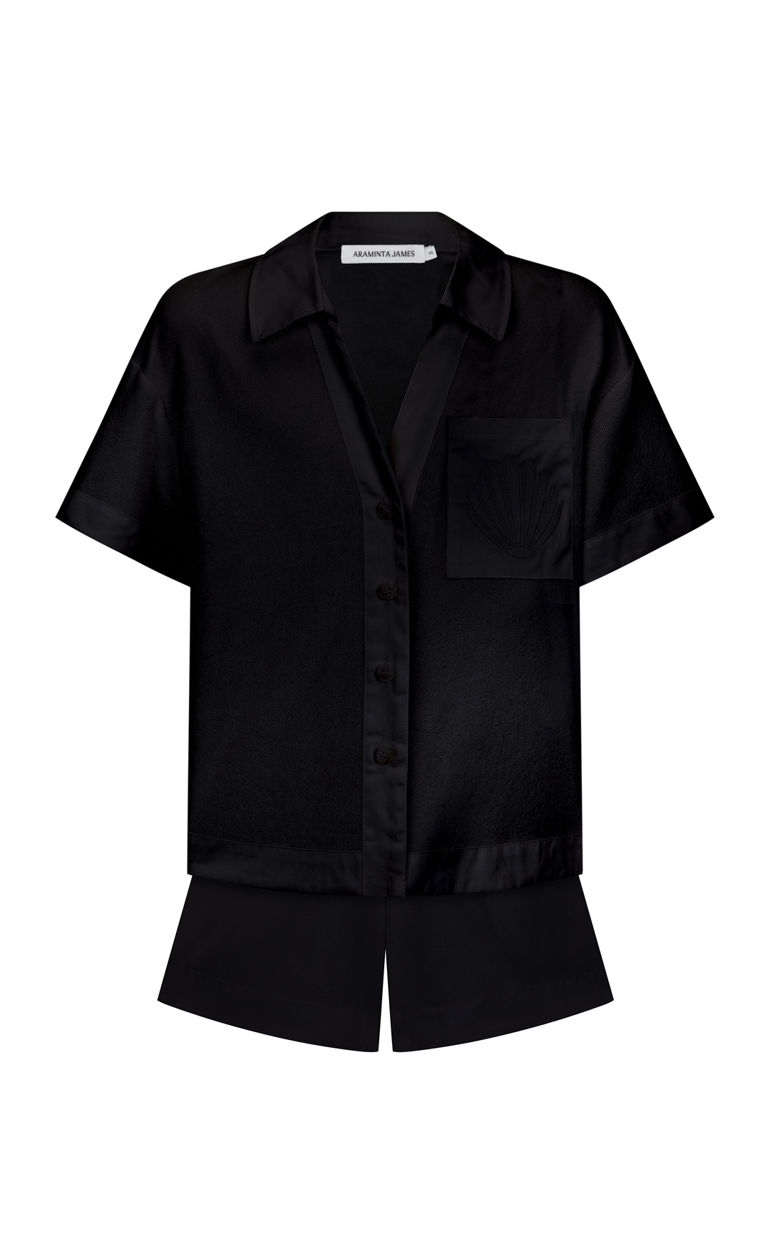 ARAMINTA JAMES Womens Terry Riviera Shirt Set - Noir, WOMENS TOPS & SHIRTS, ARAMINTA JAMES, Elwood 101