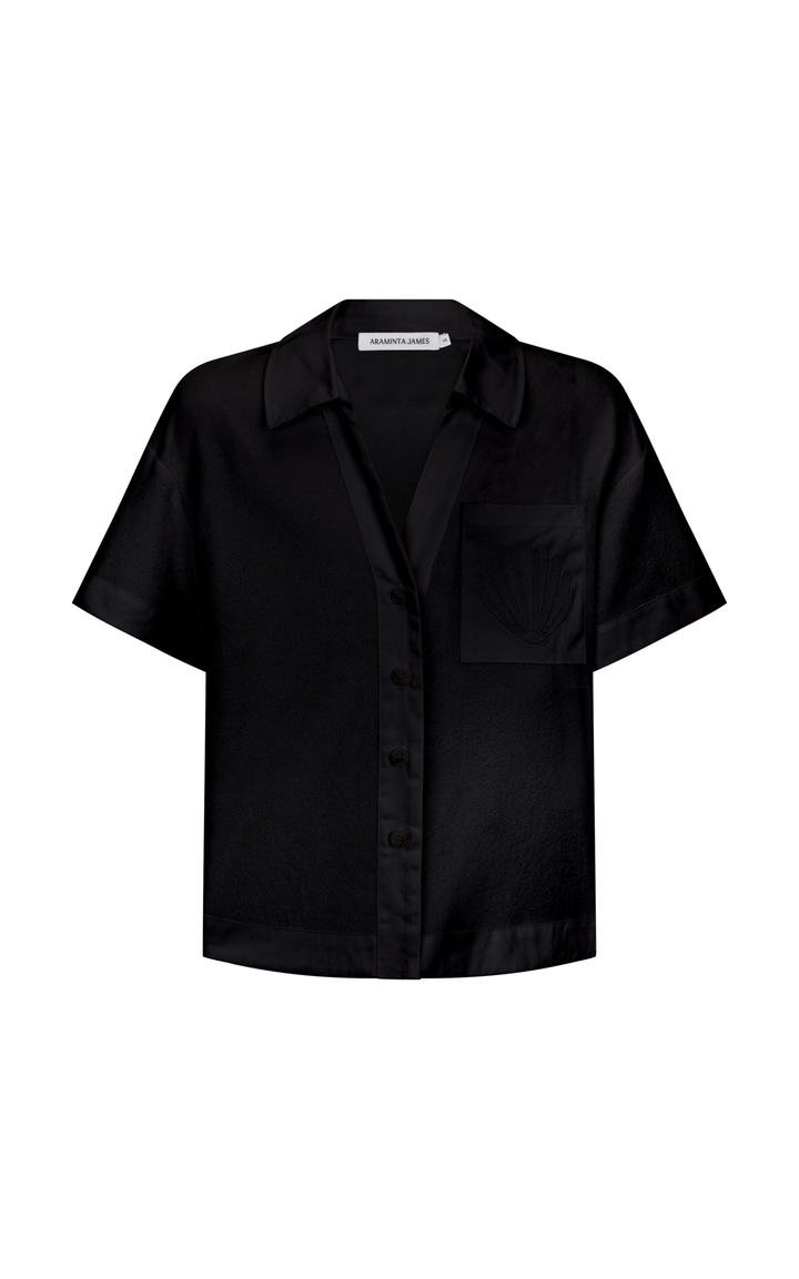 ARAMINTA JAMES Womens Terry Riviera Shirt Set - Noir, WOMENS TOPS & SHIRTS, ARAMINTA JAMES, Elwood 101