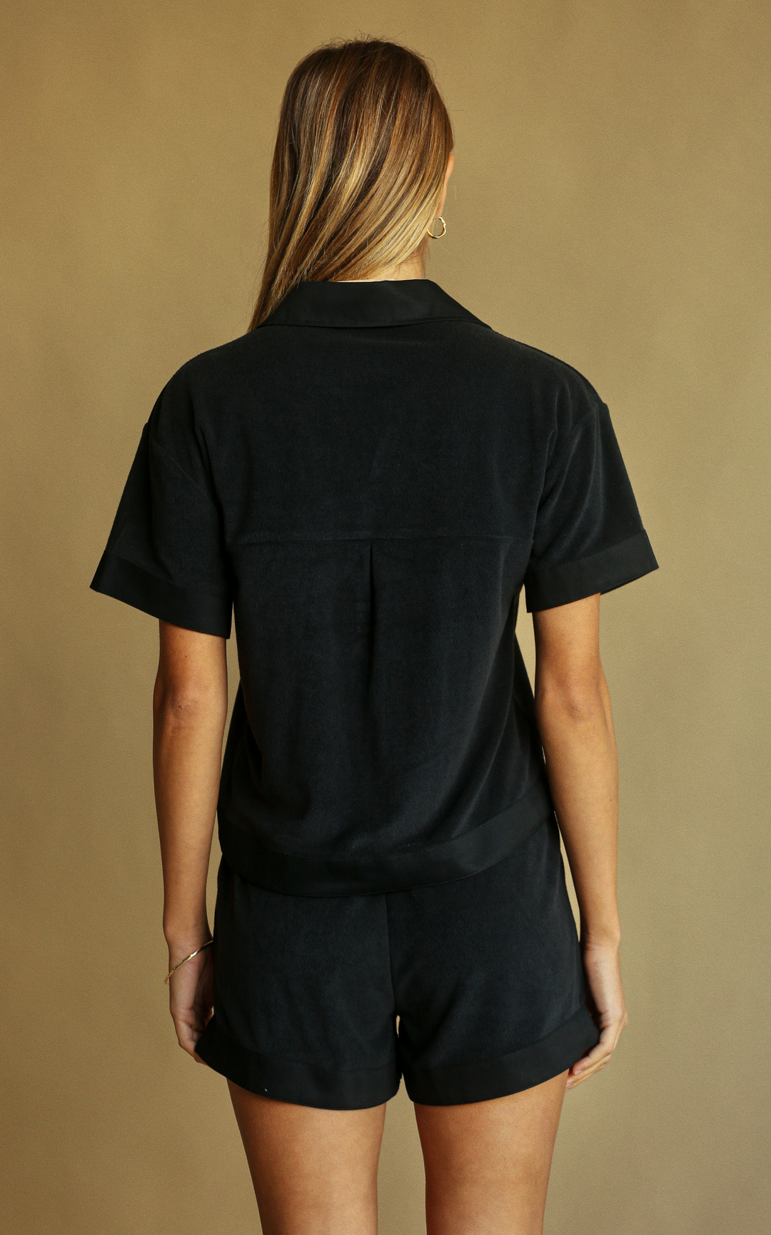 ARAMINTA JAMES Womens Terry Riviera Shirt Set - Noir, WOMENS TOPS & SHIRTS, ARAMINTA JAMES, Elwood 101