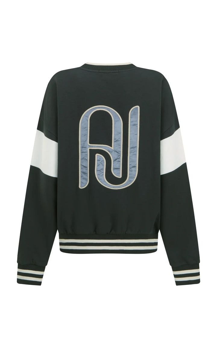 ARAMINTA JAMES Womens AJ Appliqué Sweatshirt in Washed Black