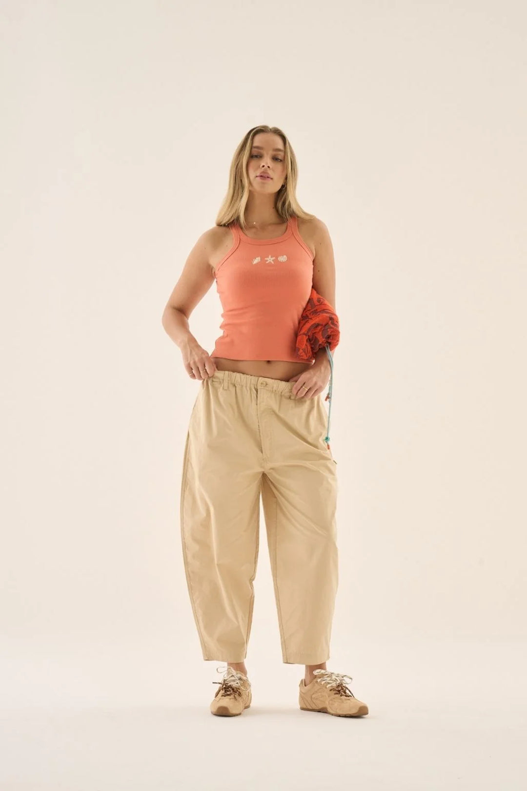 ARAMINTA JAMES Womens AJ Barrel Pant in Sand, WOMENS PANTS, ARAMINTA JAMES, Elwood 101