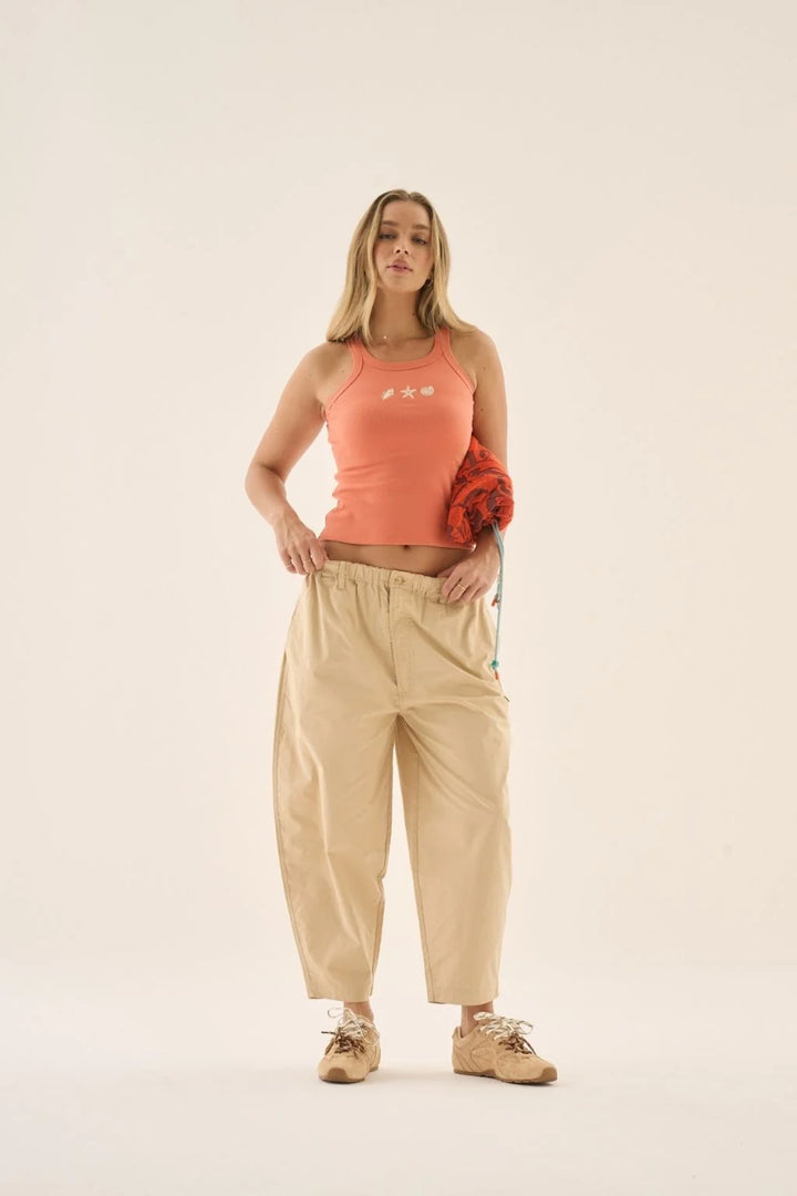 ARAMINTA JAMES Womens AJ Barrel Pant in Sand, WOMENS PANTS, ARAMINTA JAMES, Elwood 101