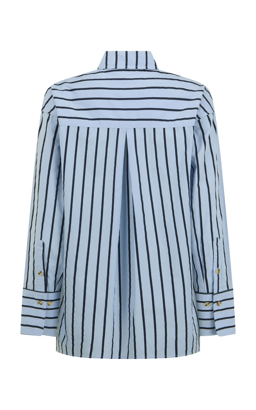 ARAMINTA JAMES Womens AJ Crest Palermo Stripe Shirt in Sea Blue