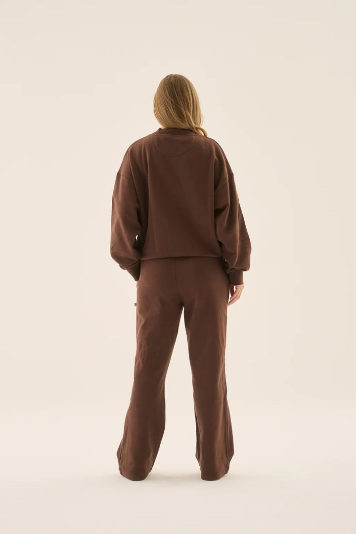 ARAMINTA JAMES Womens AJ Logo Stripe Trackpant in Chicory Coffee, WOMENS TRACK PANTS, ARAMINTA JAMES, Elwood 101