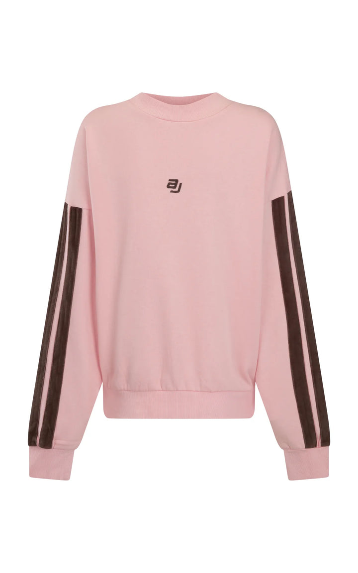 ARAMINTA JAMES Womens AJ Logo Sweatshirt in Rose Quartz, WOMENS KNITS & SWEATERS, ARAMINTA JAMES, Elwood 101