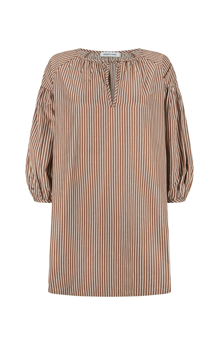 ARAMINTA JAMES Womens AJ Stripe Dress in Chocolate, WOMENS DRESSES, ARAMINTA JAMES, Elwood 101