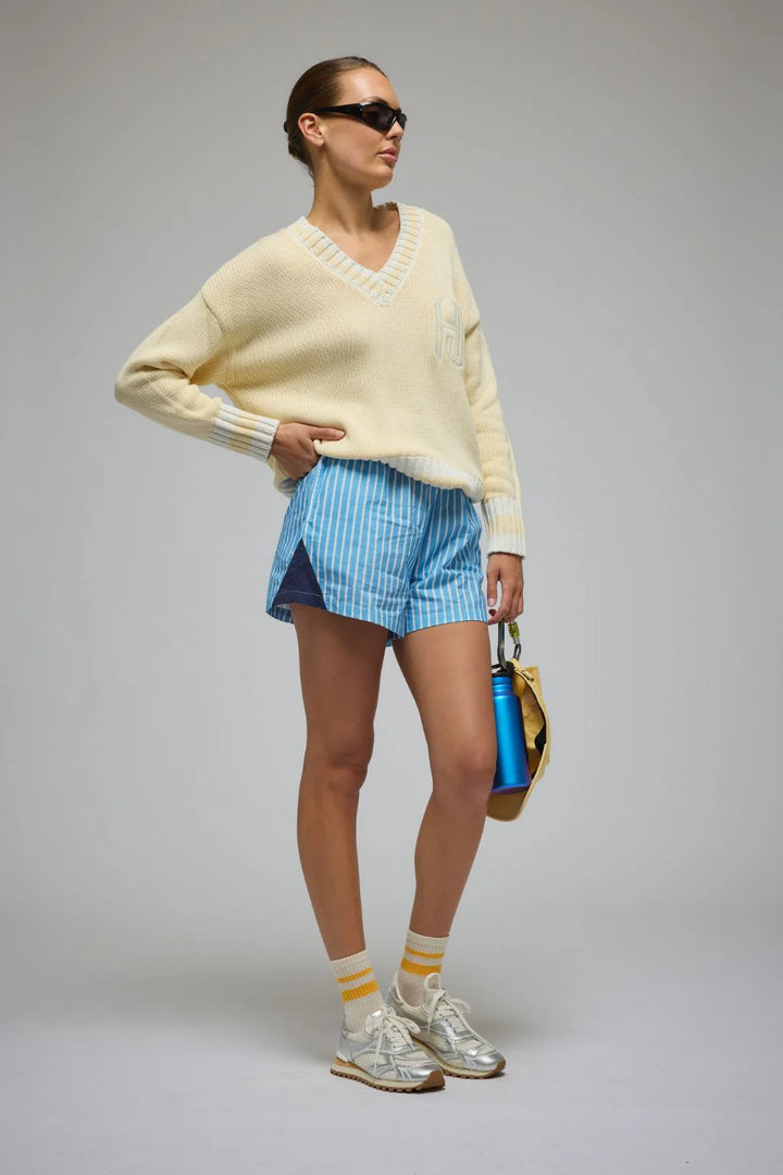 ARAMINTA JAMES Womens AJ V-Neck Knit Sweater Lemon Cream, WOMENS KNITS & SWEATERS, ARAMINTA JAMES, Elwood 101