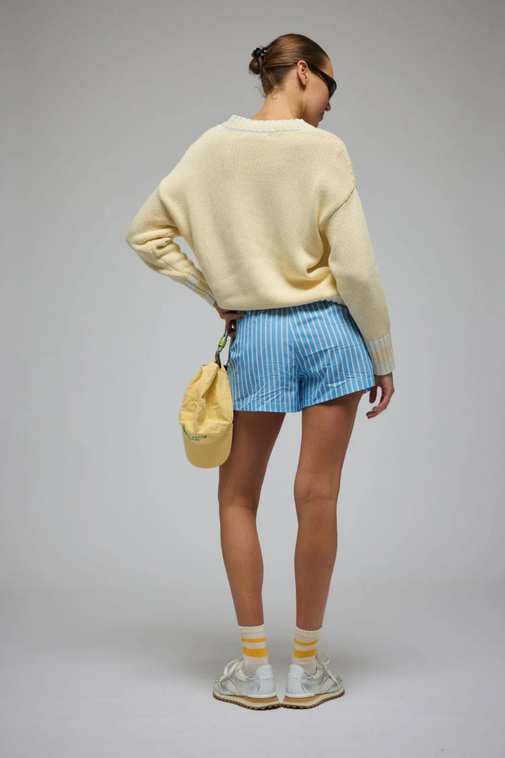 ARAMINTA JAMES Womens AJ V-Neck Knit Sweater Lemon Cream, WOMENS KNITS & SWEATERS, ARAMINTA JAMES, Elwood 101