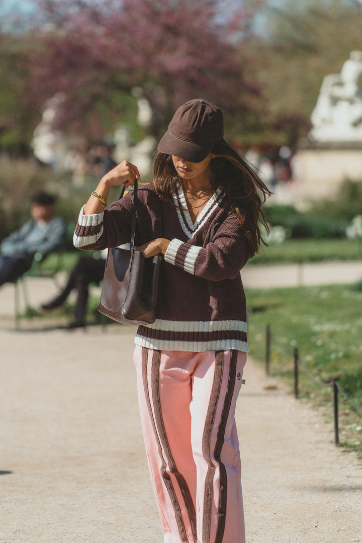 ARAMINTA JAMES Womens AJ V Neck Knit Sweater in Chicory Coffee, WOMENS KNITS & SWEATERS, ARAMINTA JAMES, Elwood 101