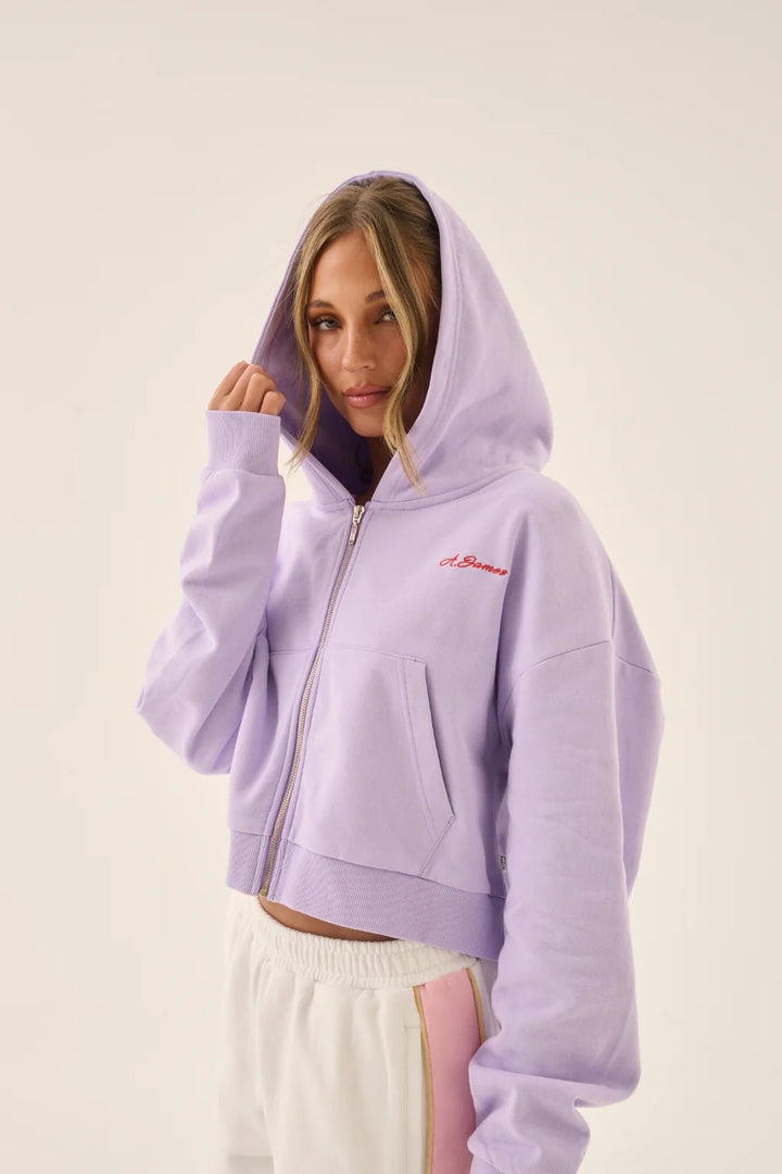 ARAMINTA JAMES Womens A James Zip Thru Hoodie in Lavender