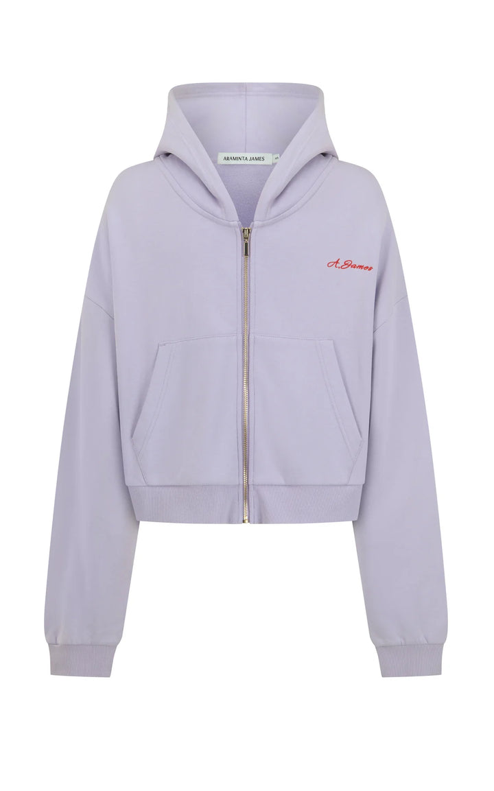 ARAMINTA JAMES Womens A James Zip Thru Hoodie in Lavender