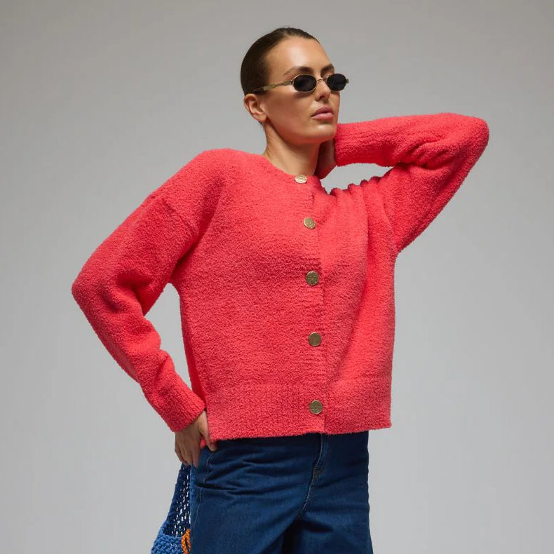 ARAMINTA JAMES Womens Aime Cardigan Coral, WOMENS KNITS & SWEATERS, ARAMINTA JAMES, Elwood 101