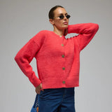 ARAMINTA JAMES Womens Aime Cardigan Coral