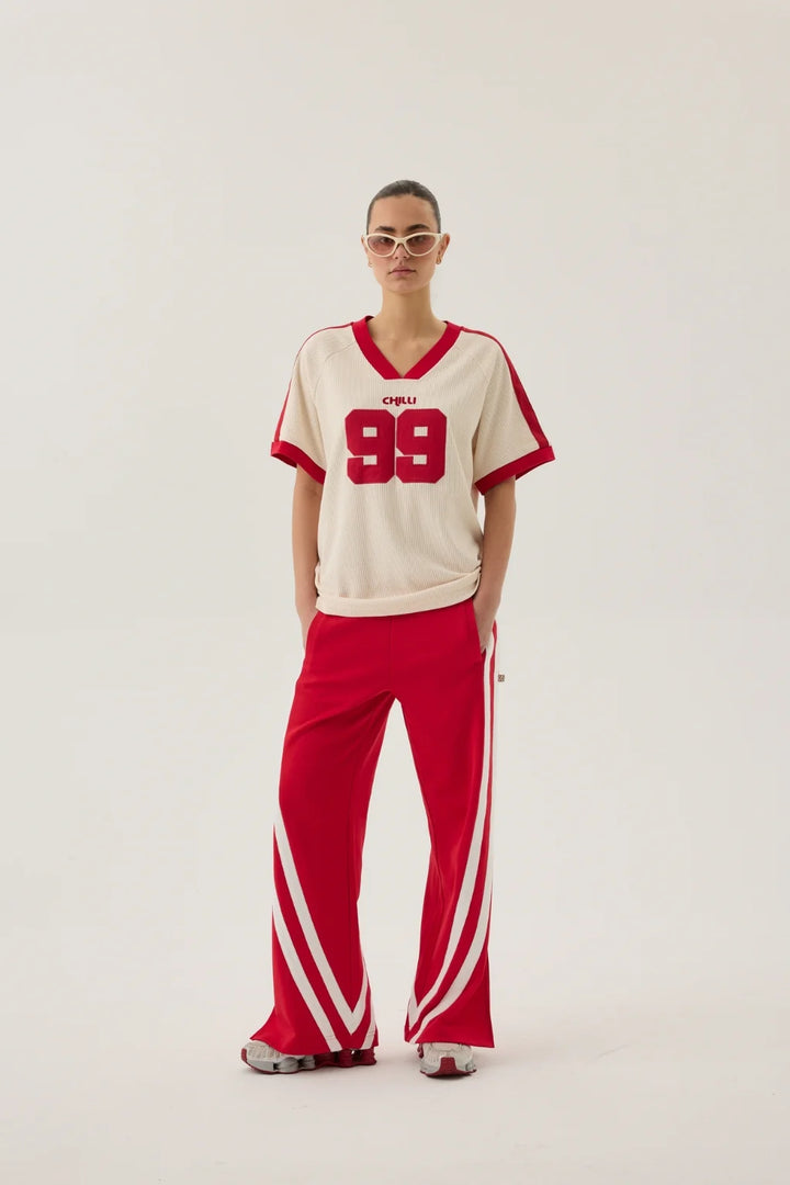 ARAMINTA JAMES Womens Chilli 99 Waffle Tee in Coconut