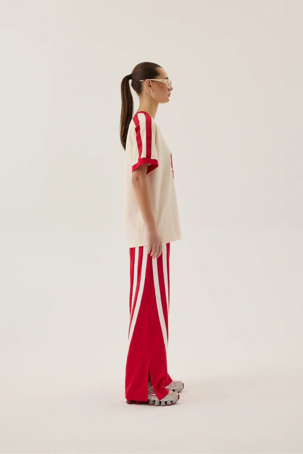 ARAMINTA JAMES Womens Chilli 99 Waffle Tee in Coconut