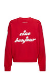 ARAMINTA JAMES Womens Ciao Bonjour Sweatshirt - Cherry, WOMENS KNITS & SWEATERS, ARAMINTA JAMES, Elwood 101
