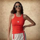 ARAMINTA JAMES Womens Crabe Tank - Lobster Red, WOMENS TEES & TANKS, ARAMINTA JAMES, Elwood 101