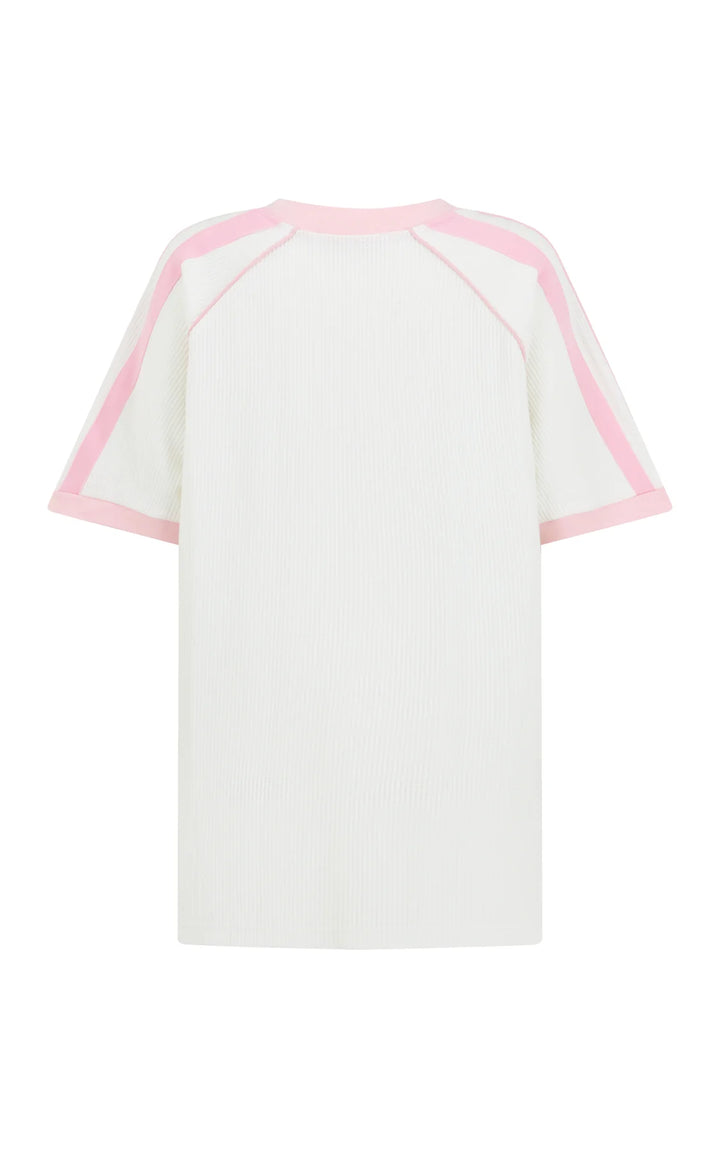 ARAMINTA JAMES Womens James College Waffle Tee in Snow