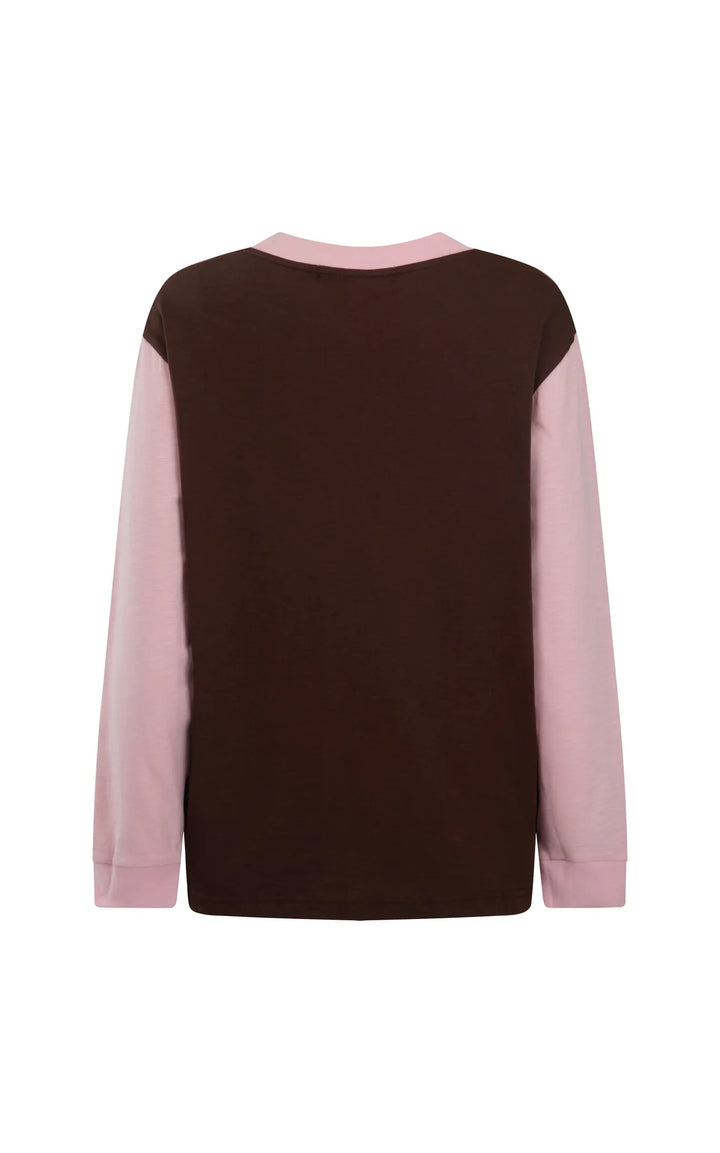 ARAMINTA JAMES Womens James Splice Long Sleeve Tee in Rose Quartz, WOMENS TEES & TANKS, ARAMINTA JAMES, Elwood 101