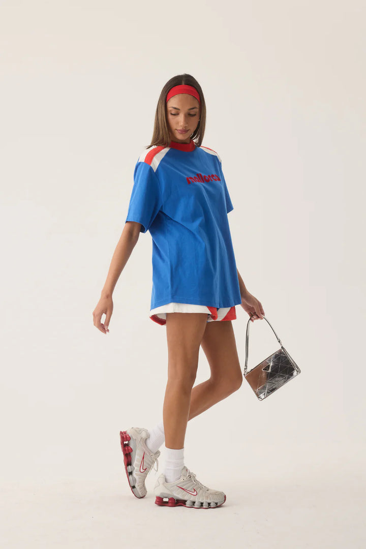 ARAMINTA JAMES Womens Mallorca Tee in Spanish Blue, WOMENS TEES & TANKS, ARAMINTA JAMES, Elwood 101