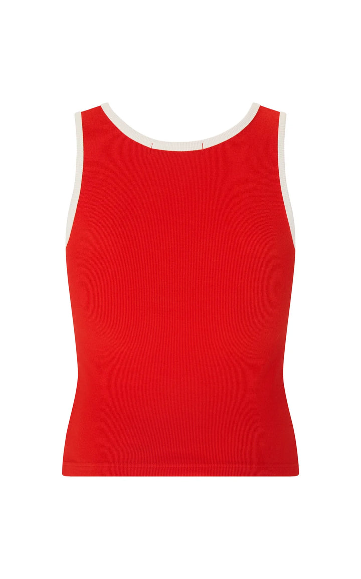 ARAMINTA JAMES Womens Manzana Rib Tank in Apple Red, WOMENS TEES & TANKS, ARAMINTA JAMES, Elwood 101
