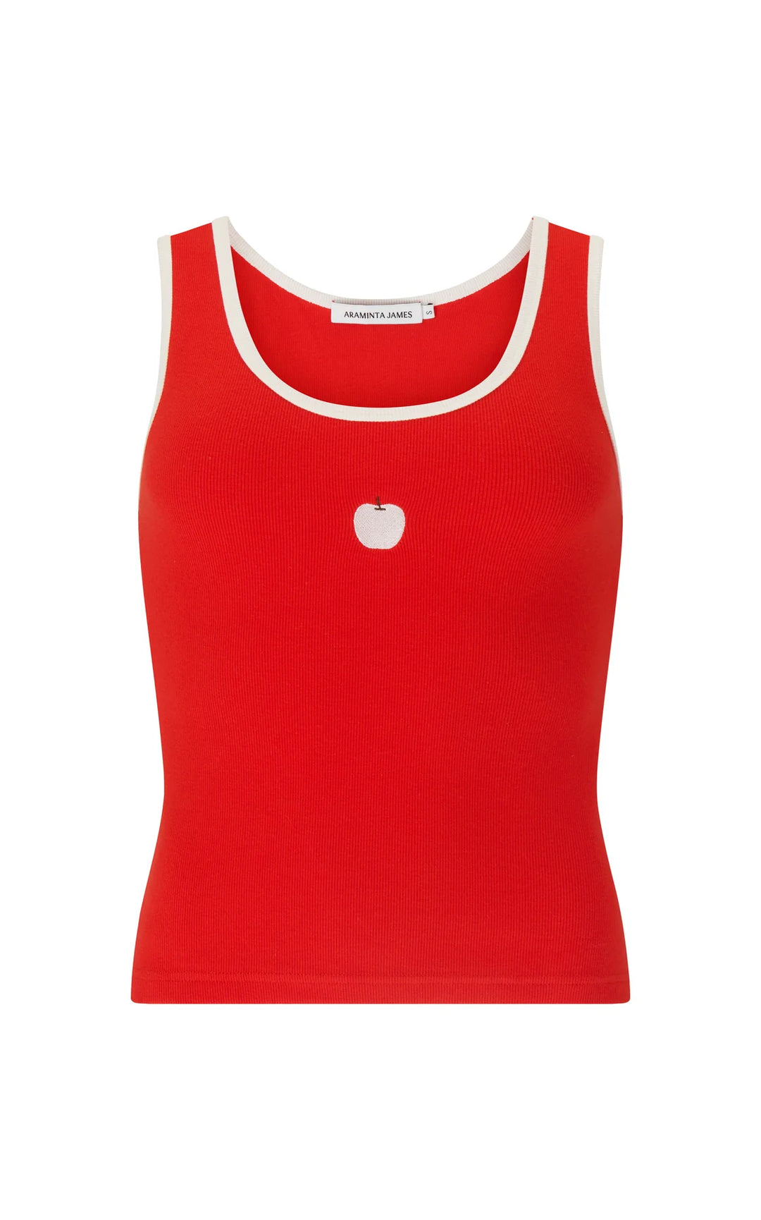 ARAMINTA JAMES Womens Manzana Rib Tank in Apple Red, WOMENS TEES & TANKS, ARAMINTA JAMES, Elwood 101
