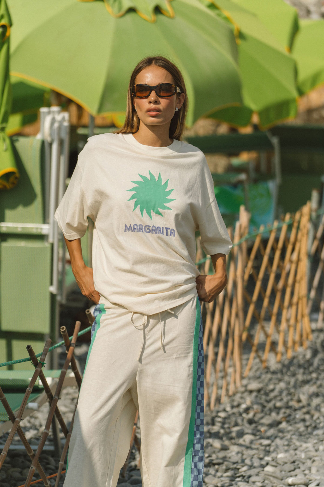 ARAMINTA JAMES Womens Margarita Oversized Tee in Natural