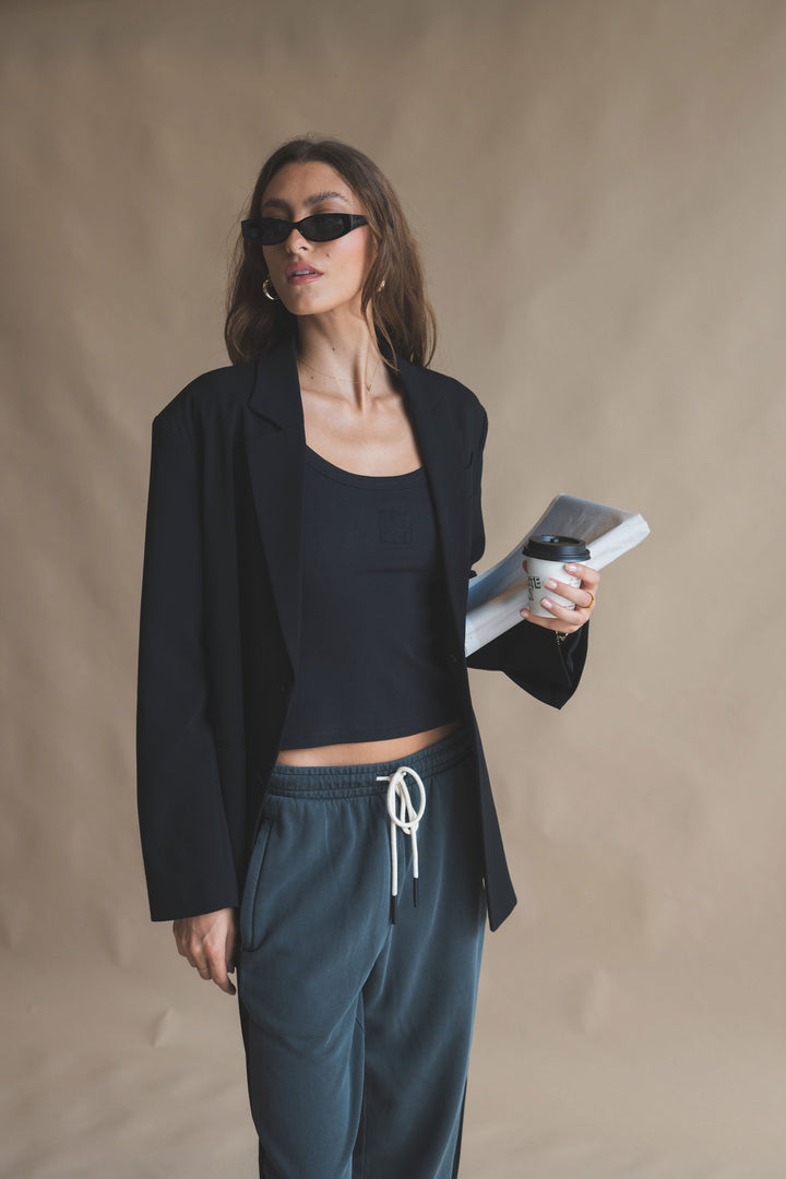 ARAMINTA JAMES Womens Monogram Long Sleeve Top Noir, WOMENS TOPS & SHIRTS, ARAMINTA JAMES, Elwood 101