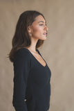 ARAMINTA JAMES Womens Monogram Long Sleeve Top Noir, WOMENS TOPS & SHIRTS, ARAMINTA JAMES, Elwood 101