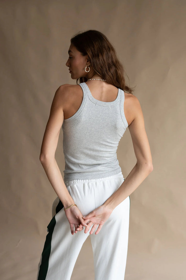 ARAMINTA JAMES Womens Monogram Tank Grey Marle, WOMENS TEES & TANKS, ARAMINTA JAMES, Elwood 101