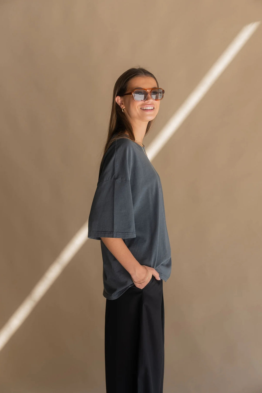 ARAMINTA JAMES Womens Original Classic Tee - Washed Black, WOMENS TEES & TANKS, ARAMINTA JAMES, Elwood 101