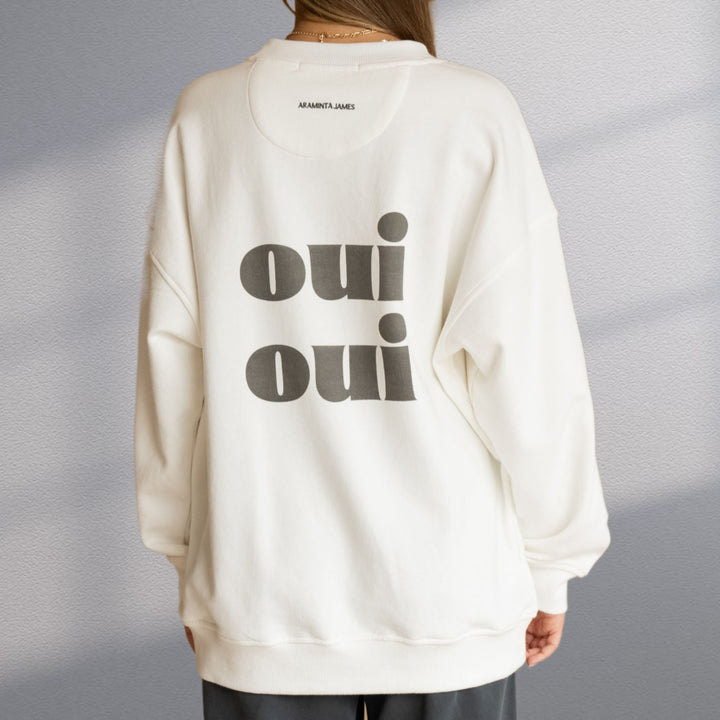ARAMINTA JAMES Womens Oui Sweatshirt Snow, WOMENS KNITS & SWEATERS, ARAMINTA JAMES, Elwood 101