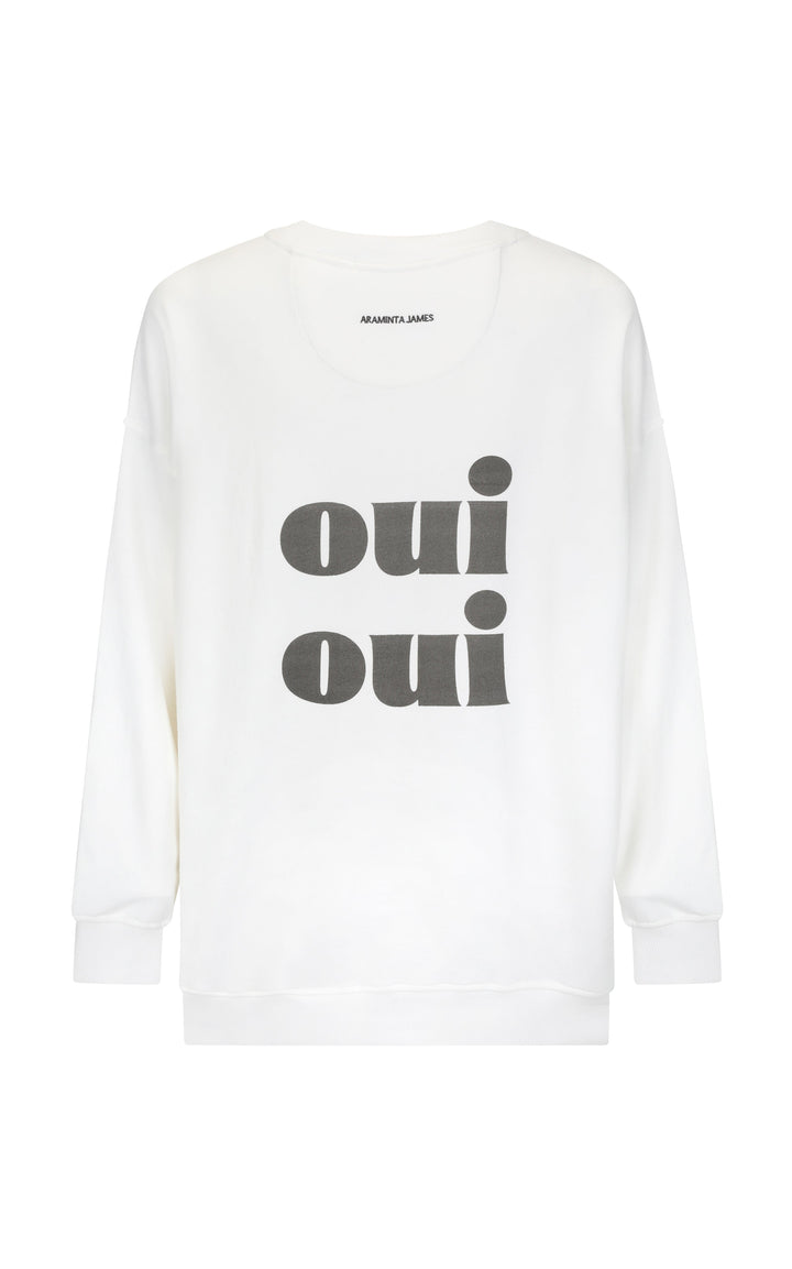 ARAMINTA JAMES Womens Oui Sweatshirt Snow, WOMENS KNITS & SWEATERS, ARAMINTA JAMES, Elwood 101