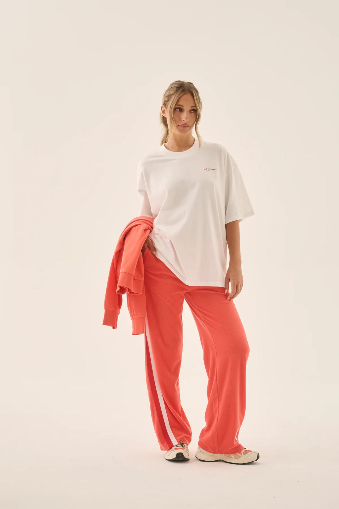 ARAMINTA JAMES Womens Palmera Terry Trackpant in Soft Coral
